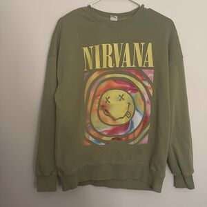Nirvana oversized green size medium green crew neck.